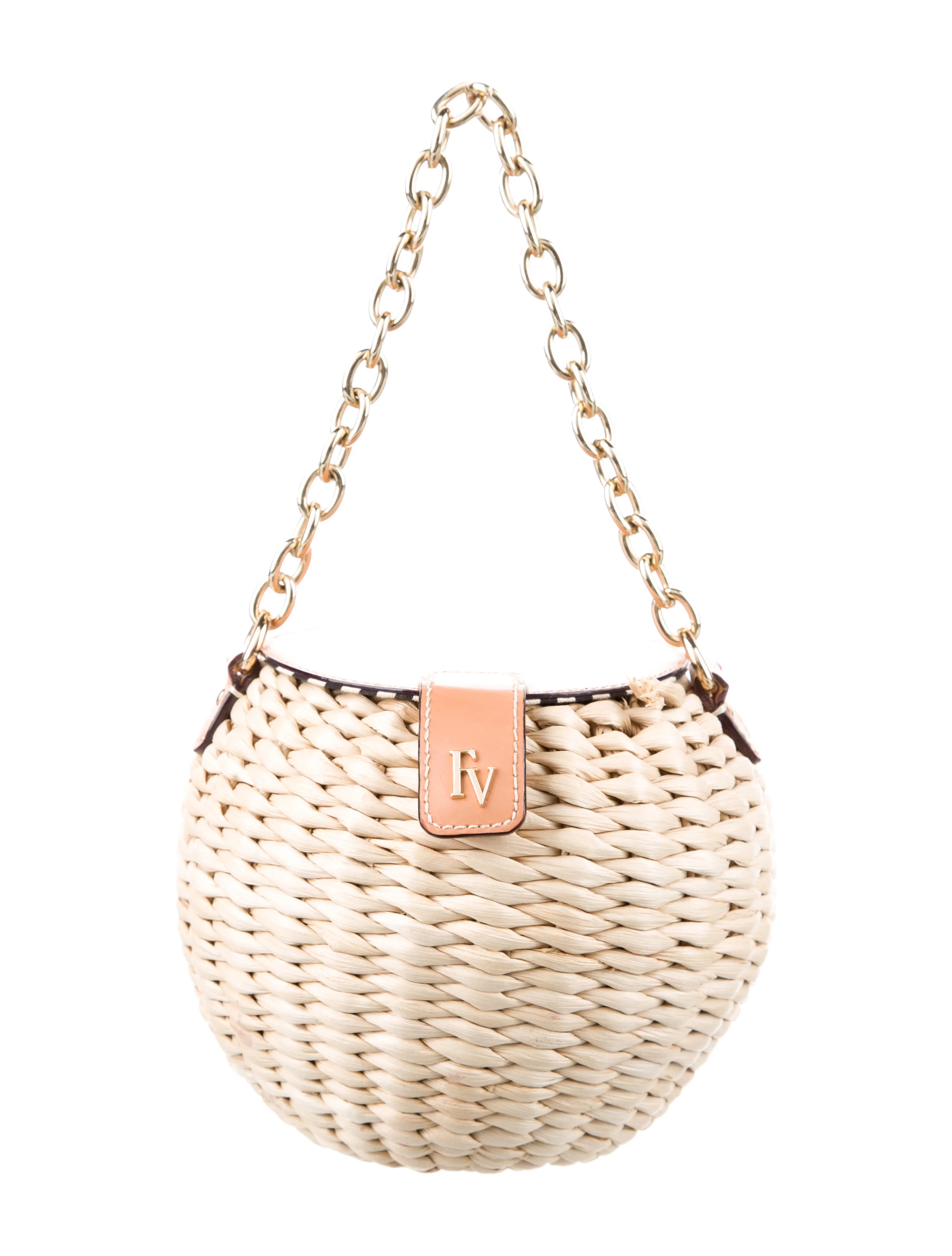 Leather-Trimmed Raffia Bucket Bag | The RealReal