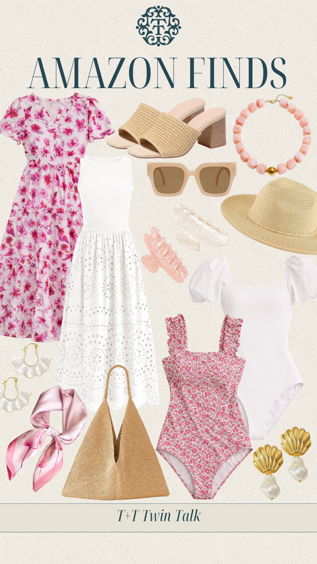 Warm vacations are quickly approaching and we picked out some great finds! From pink floral dresses, to simple white bathing suits. Adding simple gold accessories ties the look together for a fun day in the sun! 

 #LTKootd #LTKSeasonal #LTKOver40