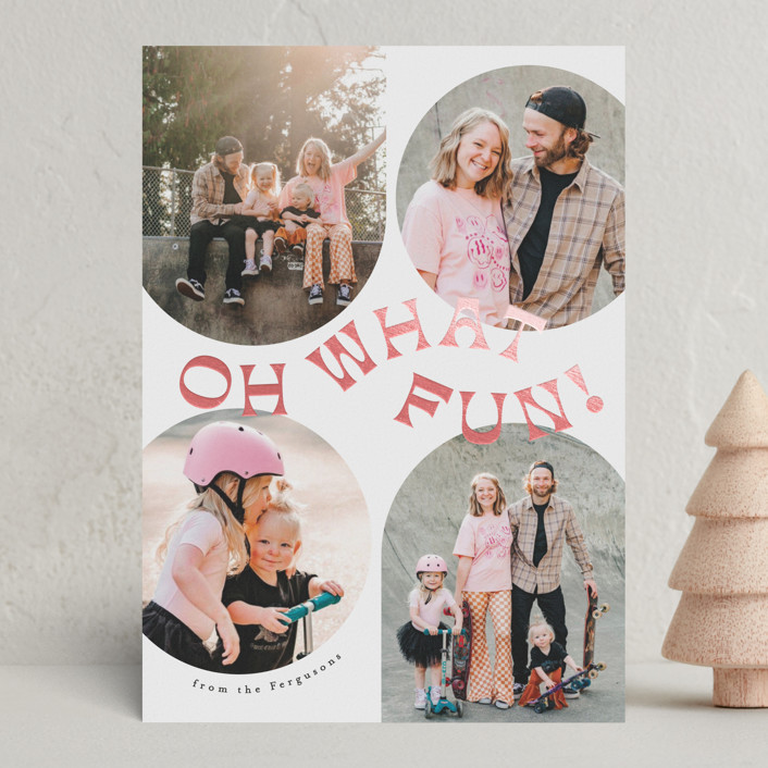 "Bubble" - Customizable Foil-pressed Holiday Cards in Beige by Everett Paper Goods. | Minted