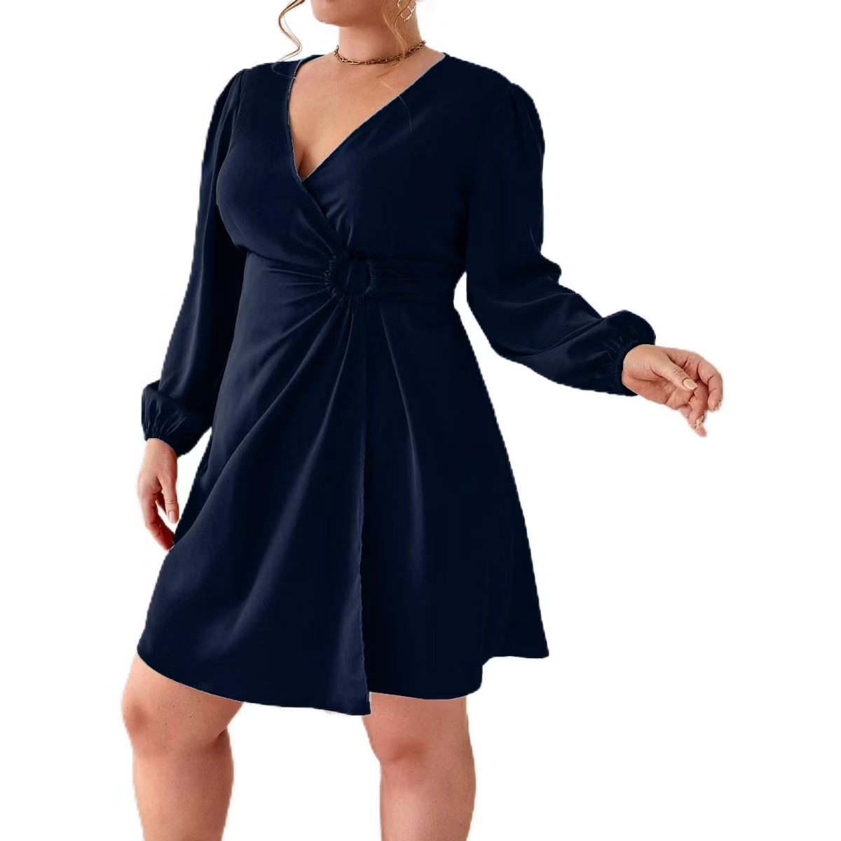 Women's Plus Size V Neck Wrap Dress Casual High Waist Party Business Work Long Sleeve Blazer Midi... | Target