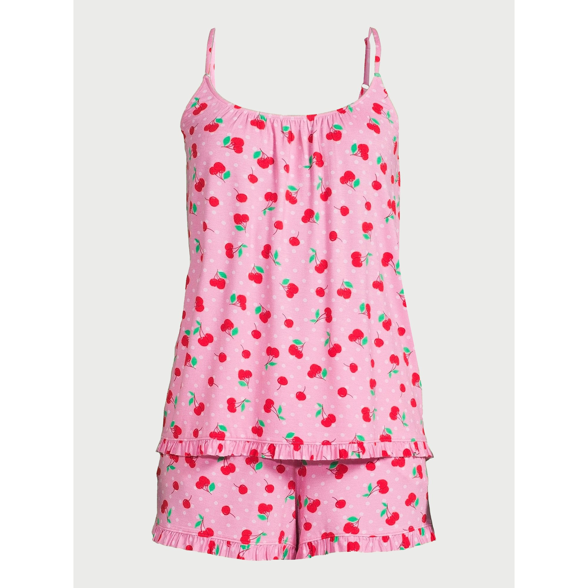 Joyspun Women’s Knit Camisole and Shorts Pajama Set with Pockets, 2-Piece, Sizes S to 3X | Walmart (US)