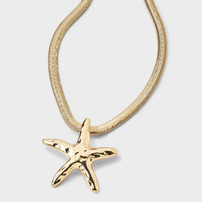Statement Starfish Pendant Necklace - A New Day™ Gold | Target