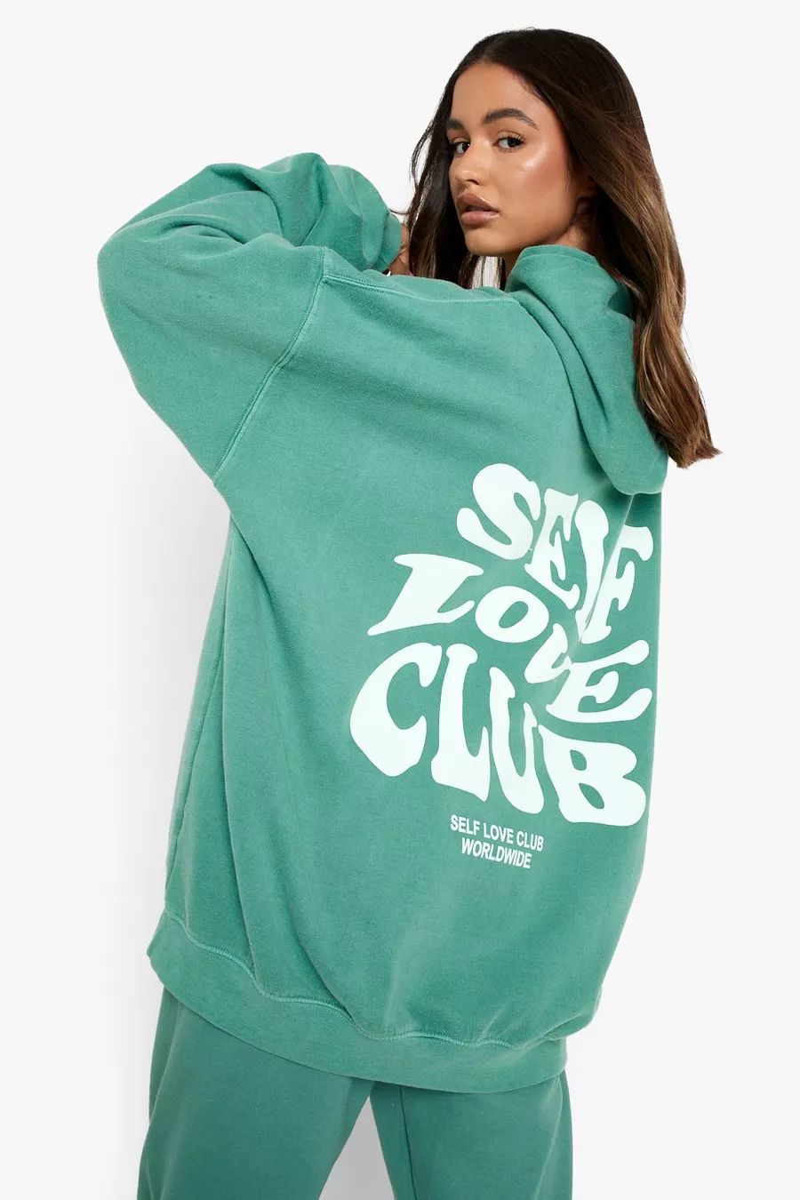 Overdyed Self Love Club Oversized Hoodie | Boohoo.com (US & CA)