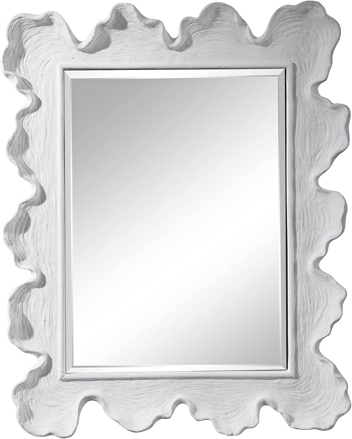Sea Coral Matte White 27 1/4" x 34 1/4" Vanity Wall Mirror | Amazon (US)