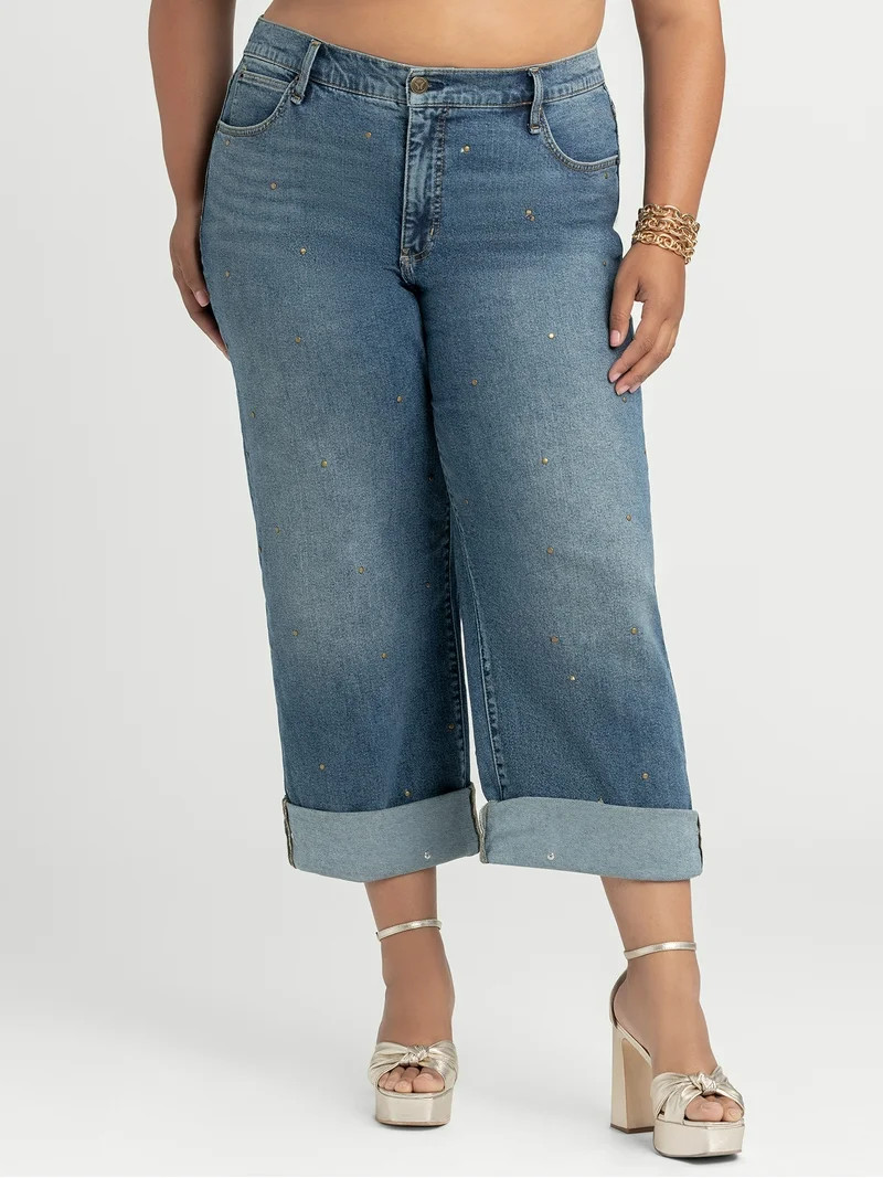 Jessica Simpson Women's Plus Zinnia Boyfriend Jeans, Sizes 16W-24W | Walmart (US)