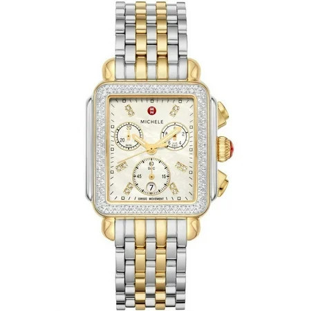 MICHELE Deco Diamond Chronograph Watch Head & Bracelet 33mm in Gold/Silver at Nordstrom | Walmart (US)