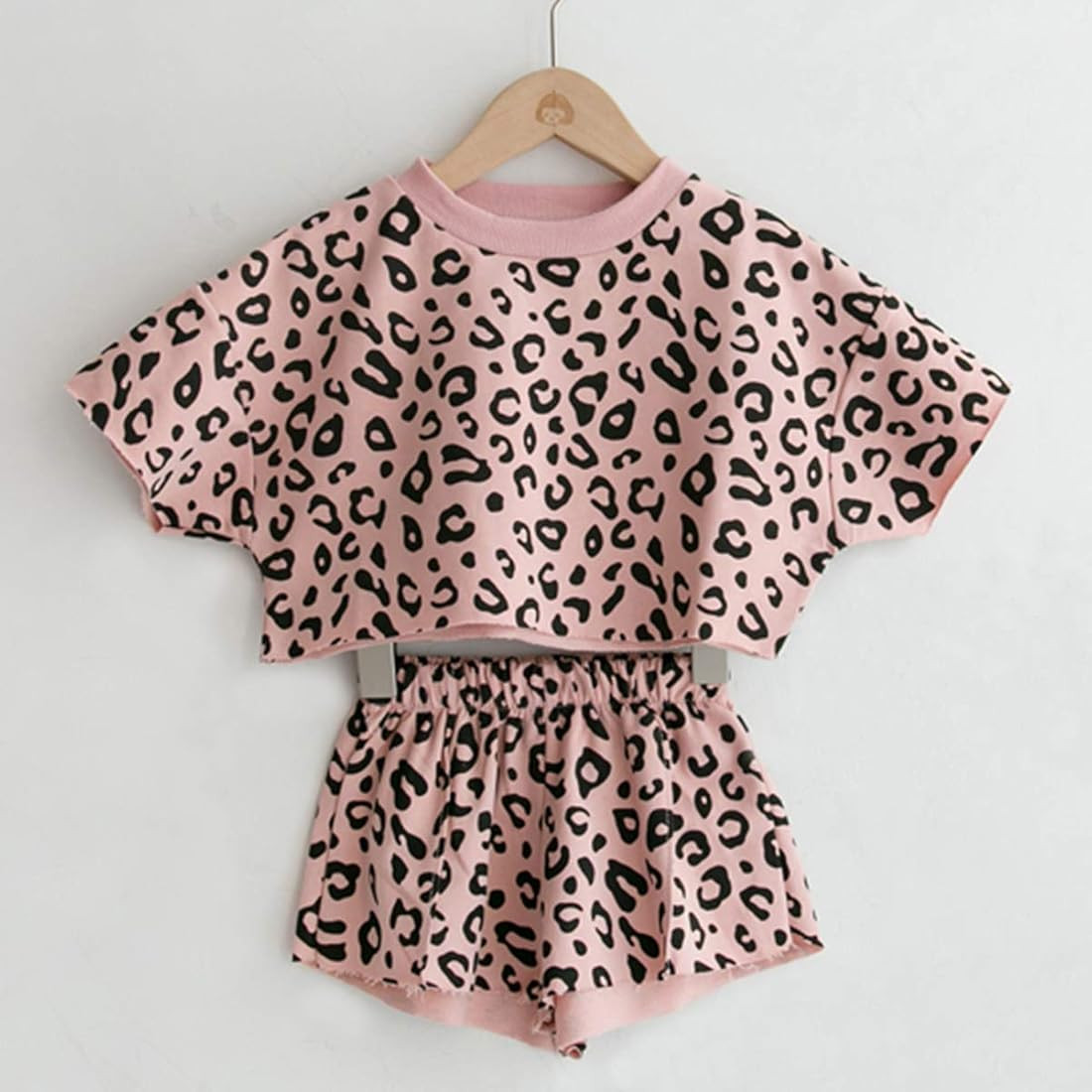 Toddler Baby Girls Leopard Print Summer Clothes Set T-Shirt and Short Pants 2pcs Outfits | Amazon (US)