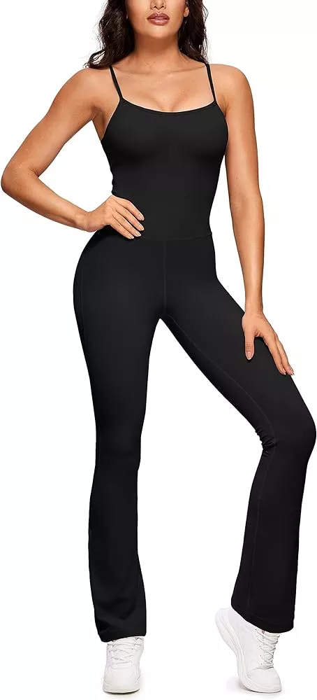 CRZ YOGA Butterluxe Athletic Rompers for Women Adjustable Strap Padded  Workout Shorts Jumpsuits One Piece Bodysuit Tank Tops