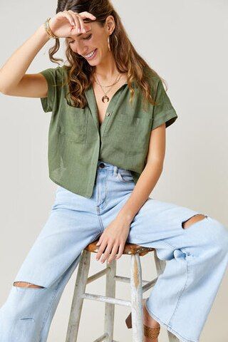 Gloria Boxy Button Down Top - francesca's | Francesca's