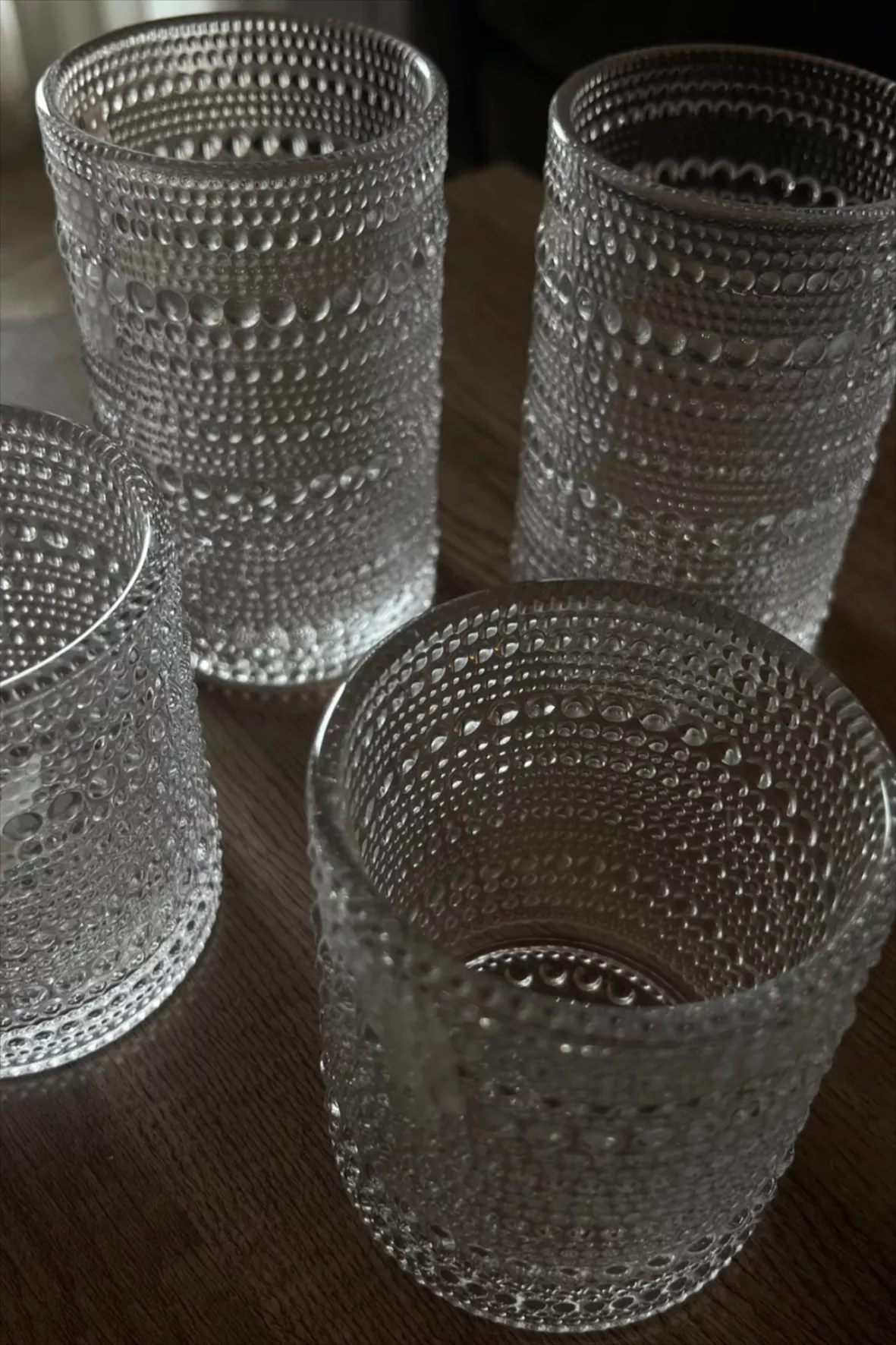 Bandesun Romantic Water Glasses, 12 oz Hobnail Drinking Glasses