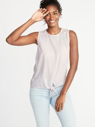 Sleeveless Striped Tie-Hem Top for Women | Old Navy US