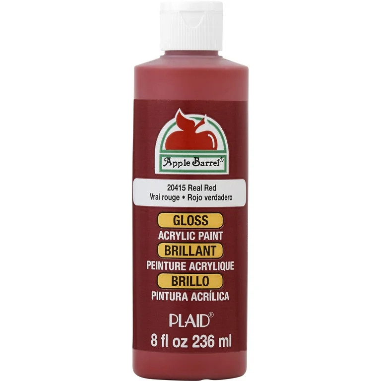 Apple Barrel Acrylic Craft Paint, Gloss Finish, Real Red, 8 fl oz | Walmart (US)