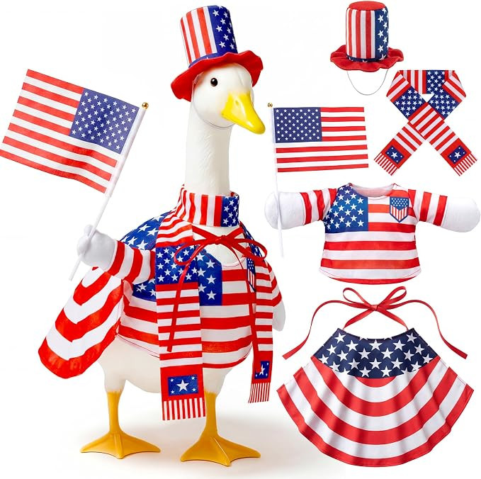 4th of July Porch Goose Outfits Set for 17''-26'' Patriotic Yard Goose Clothes Costume for 250th ... | Amazon (US)