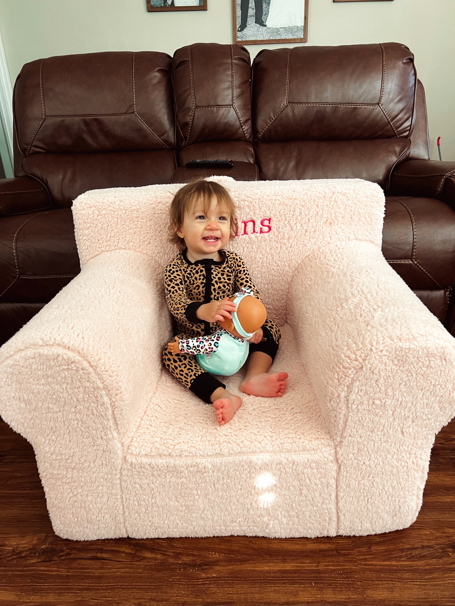 enjoying one of her Christmas gifts! This chair is such a good gift idea  🩷 

#LTKkids #LTKbaby #LTKhome