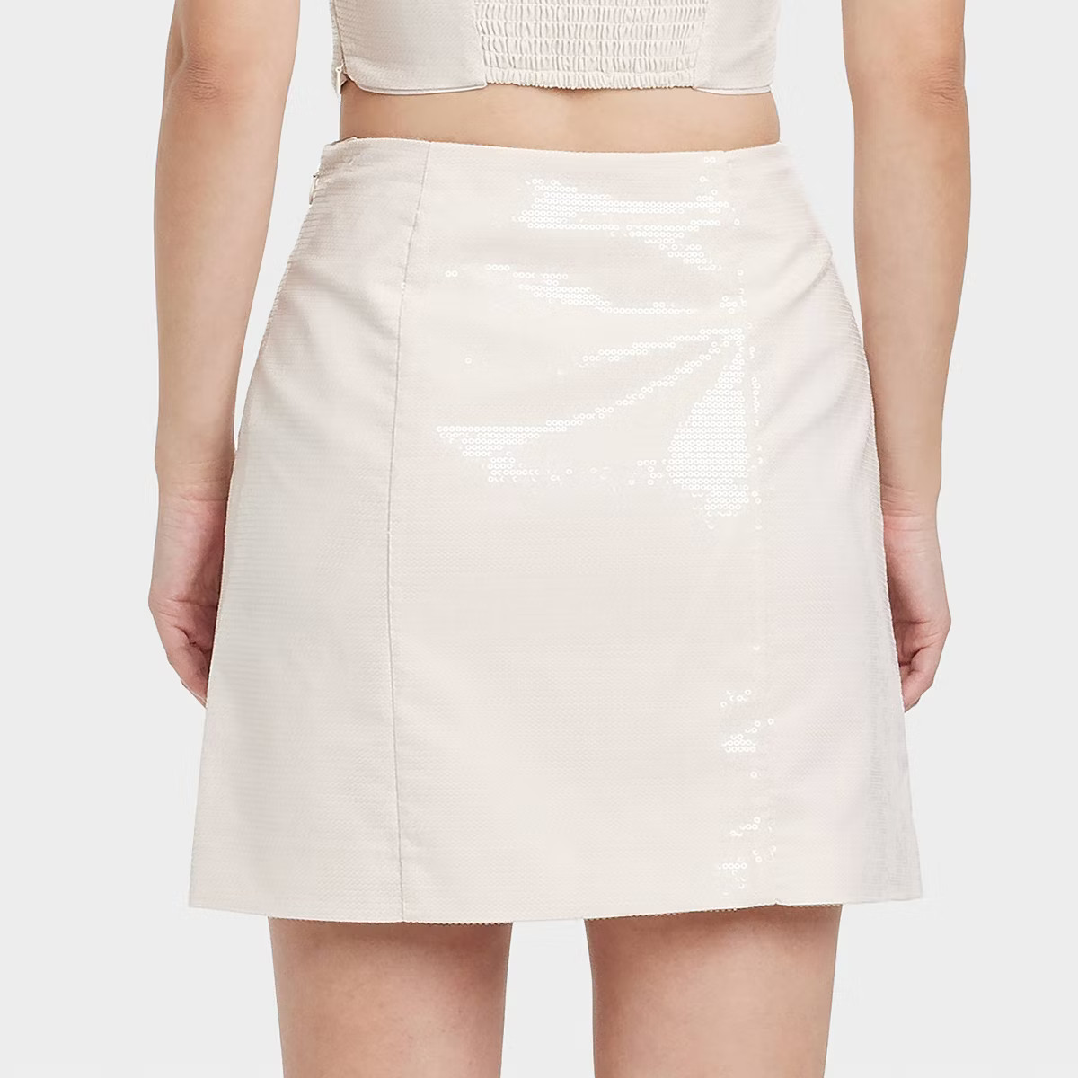 Women's Sequin Mini A-Line Skirt - A New Day™ Cream | Target
