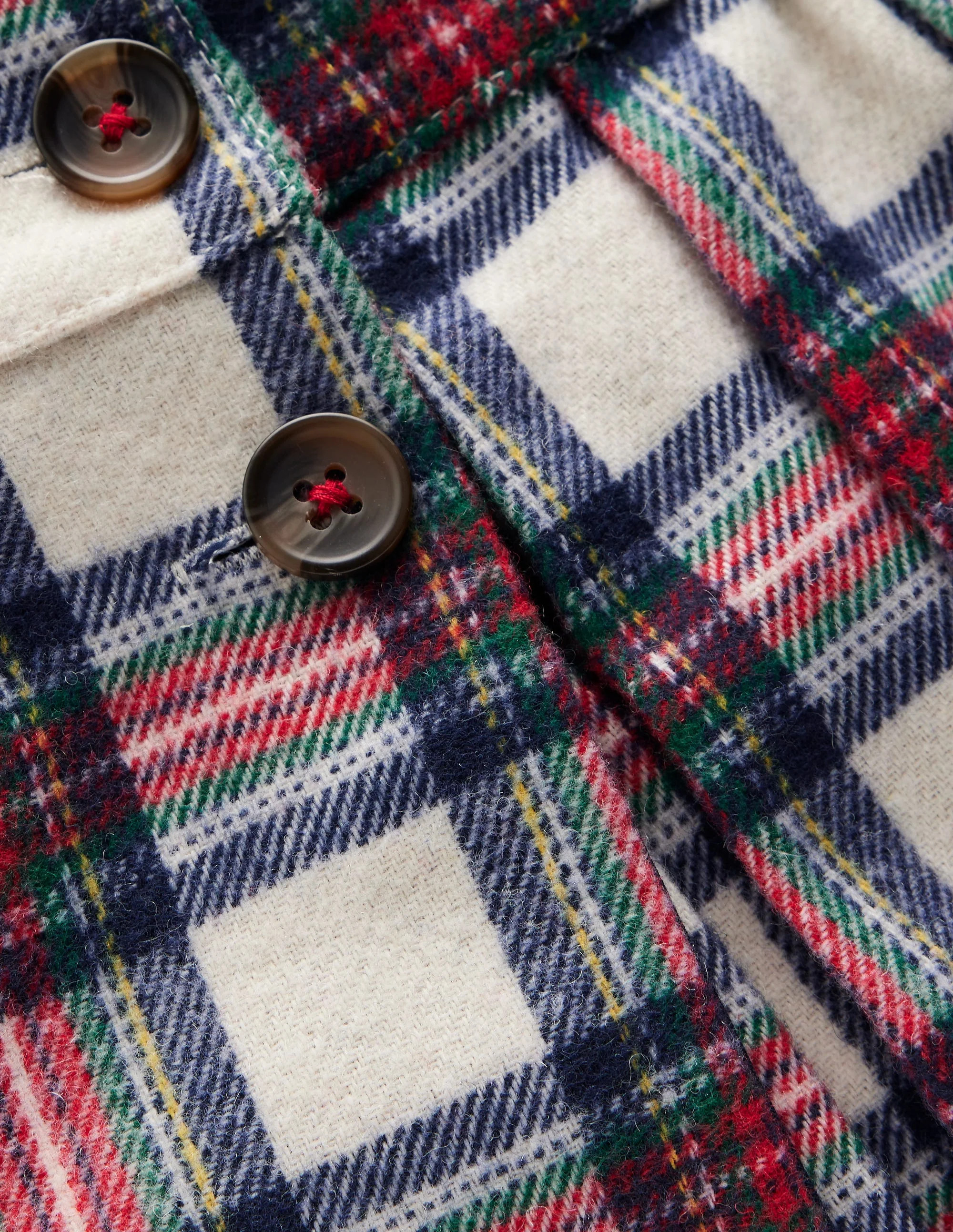 Fully Lined Button Kilt-Red and Soft Ivory Tartan | Boden (US)
