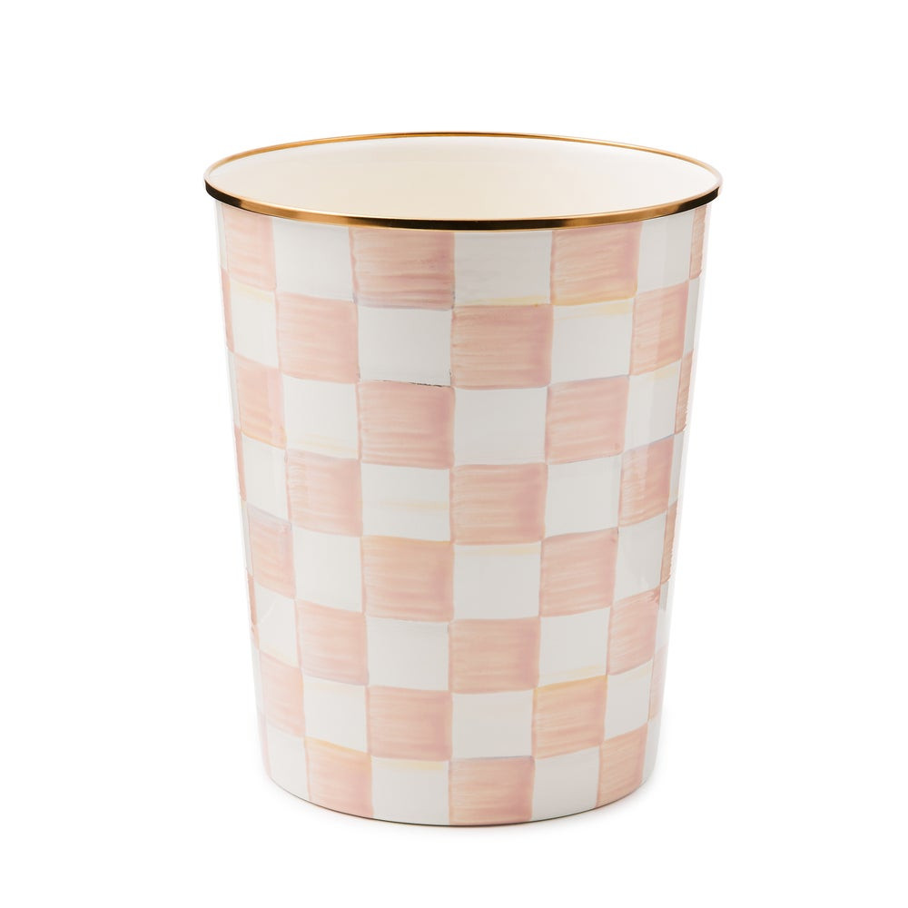 Rosy Check Waste Bin | MacKenzie-Childs