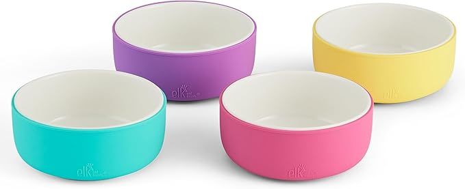 Elk and Friends Kids Porcelain Bowls with Silicone Sleeve | Kids/Toddler/Baby Feeding | Microwave... | Amazon (US)