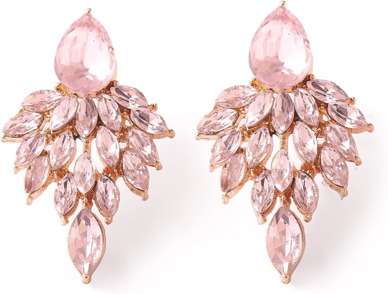 ATIMIGO Rhinestone Cluster Drop Earrings Elegant Crystal Statement Earrings Bridal Wedding Prom E... | Amazon (US)