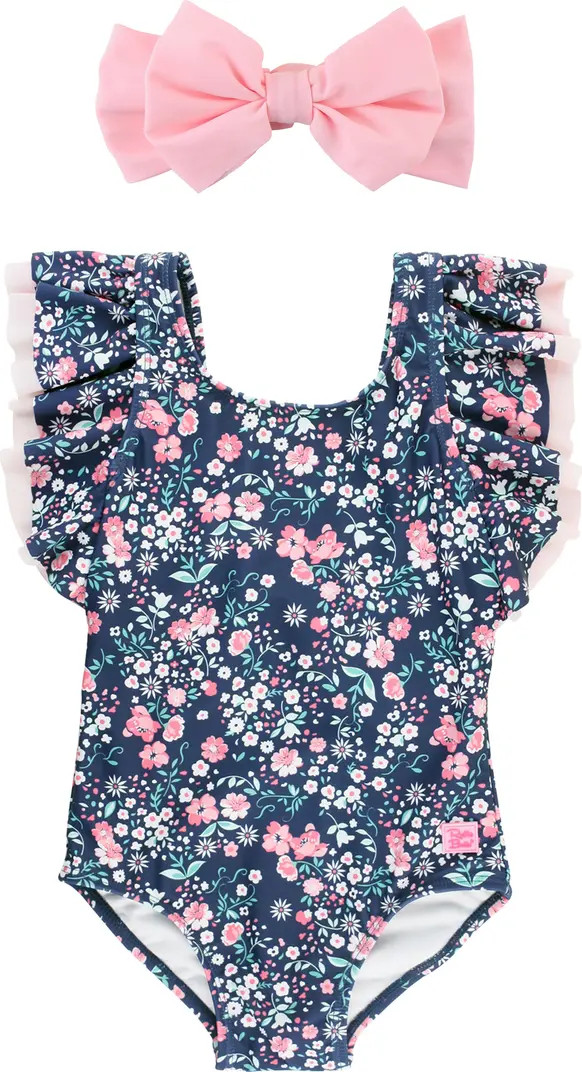 Moonlit Meadow One-Piece Swimsuit & Bow Headband Set | Nordstrom