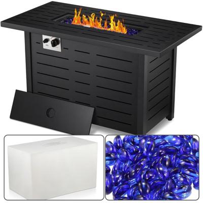 R.W.FLAME 43" Gas Fire Pit Table, 50,000 BTU Propane Burner with Steel Lid & Lava Rock, 2-in-1 Fi... | Target