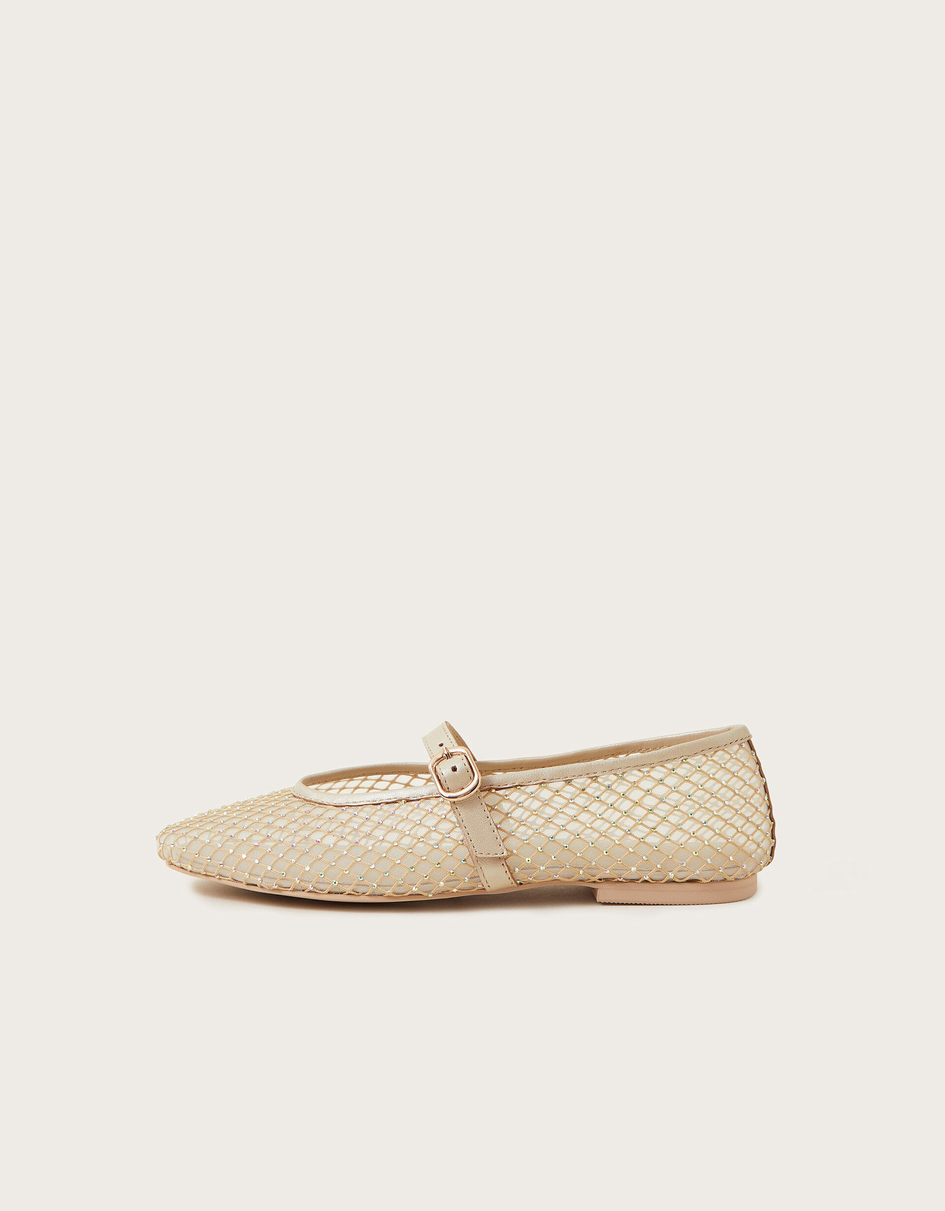 Cleo Mesh Ballet Flats Natural | Monsoon (UK)