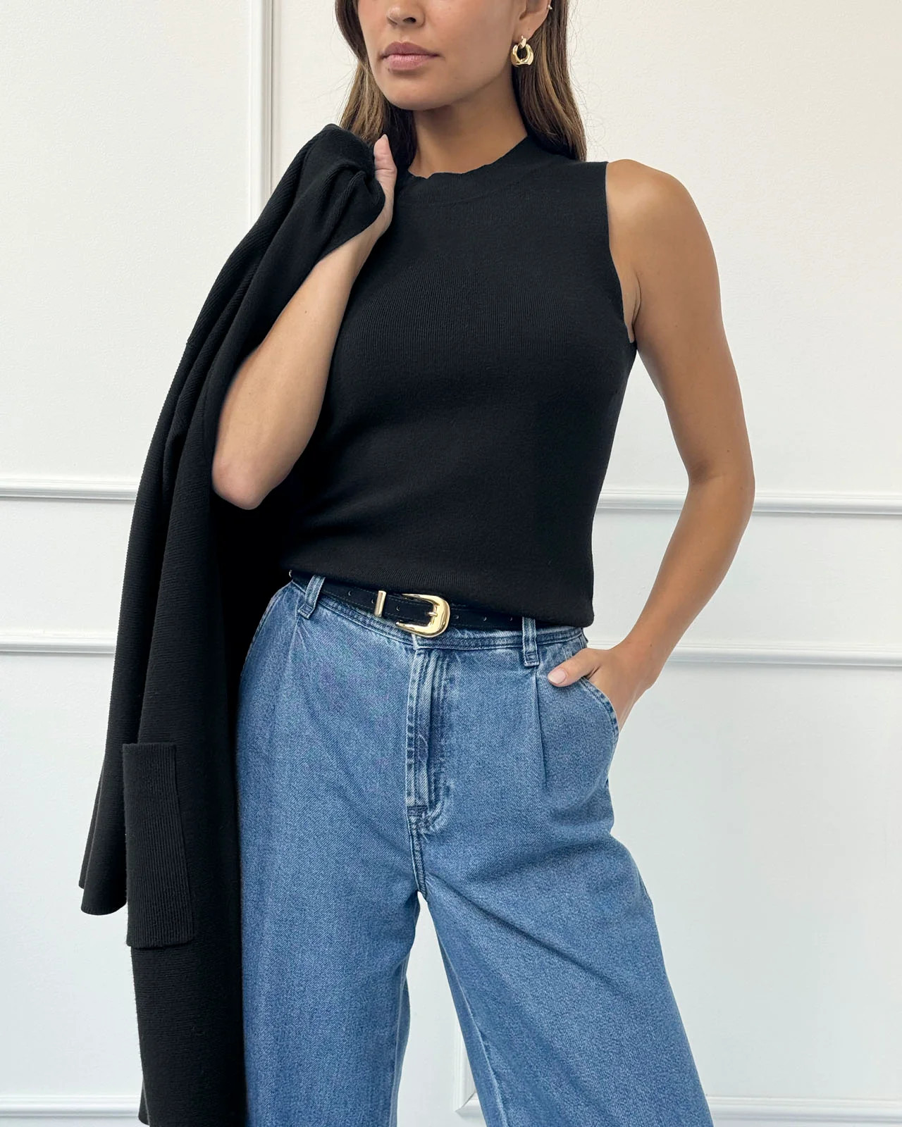 Splendid - Splendid x @Cellajaneblog Crew Neck Shell - Black | Splendid