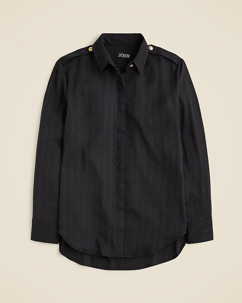 Drapey jacquard-print shirt | J. Crew US