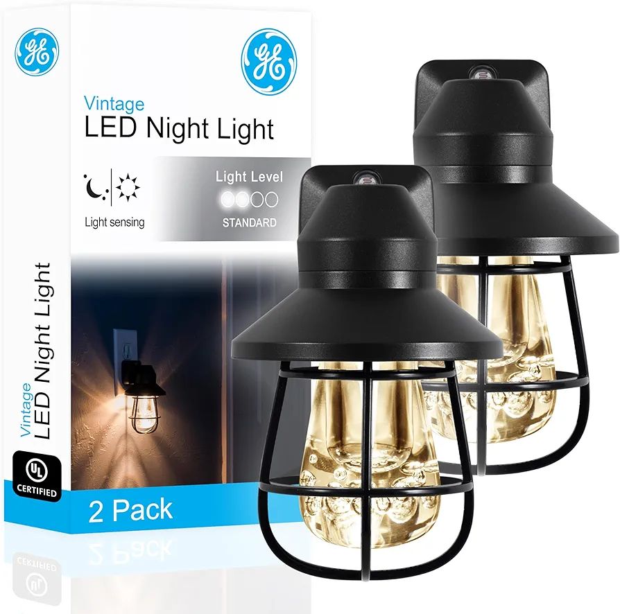 GE Vintage LED Night Light, Plug-in, Dusk-to-Dawn Sensor, Farmhouse, Rustic, Home Decor, UL-Certi... | Amazon (US)