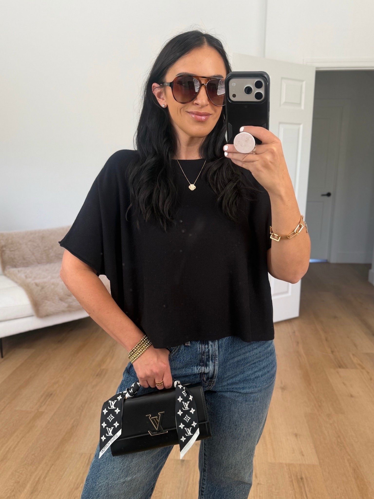 Splendid Christa Short Sleeve Sweater. I’m wearing a size small 