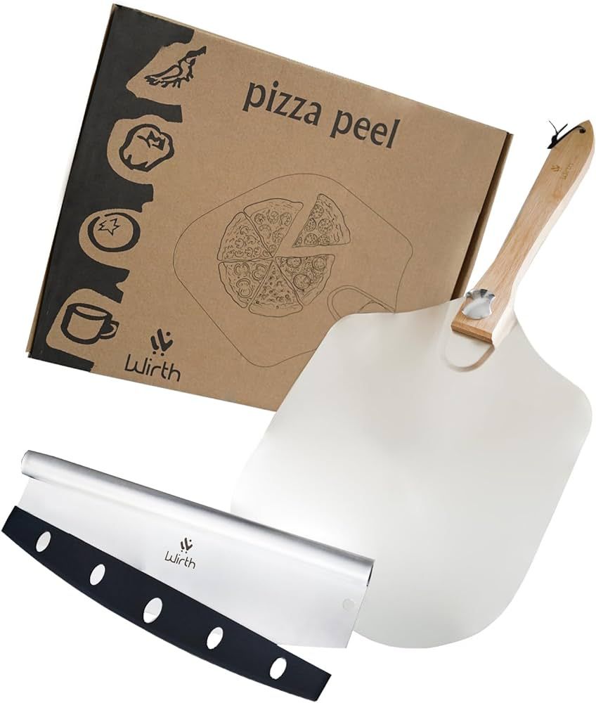 Wirth, Aluminium Pizza Peel 12 x 14 inch, Pizza Cutter 14'' Blade Pizza Paddle for Pizza Spatula ... | Amazon (US)