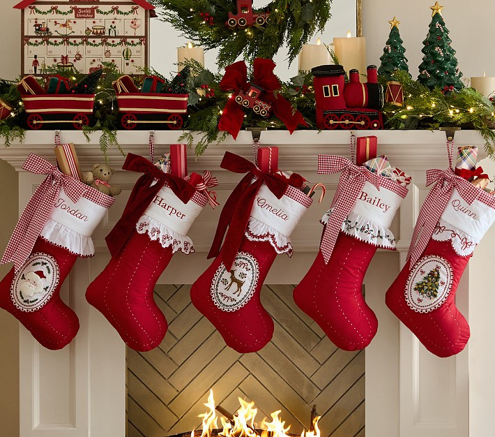 Quilted Ruffle Cuff Christmas Stocking Collection | Pottery Barn Kids