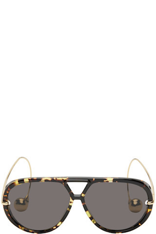 Bottega Veneta - Black Drop Aviator Sunglasses | SSENSE