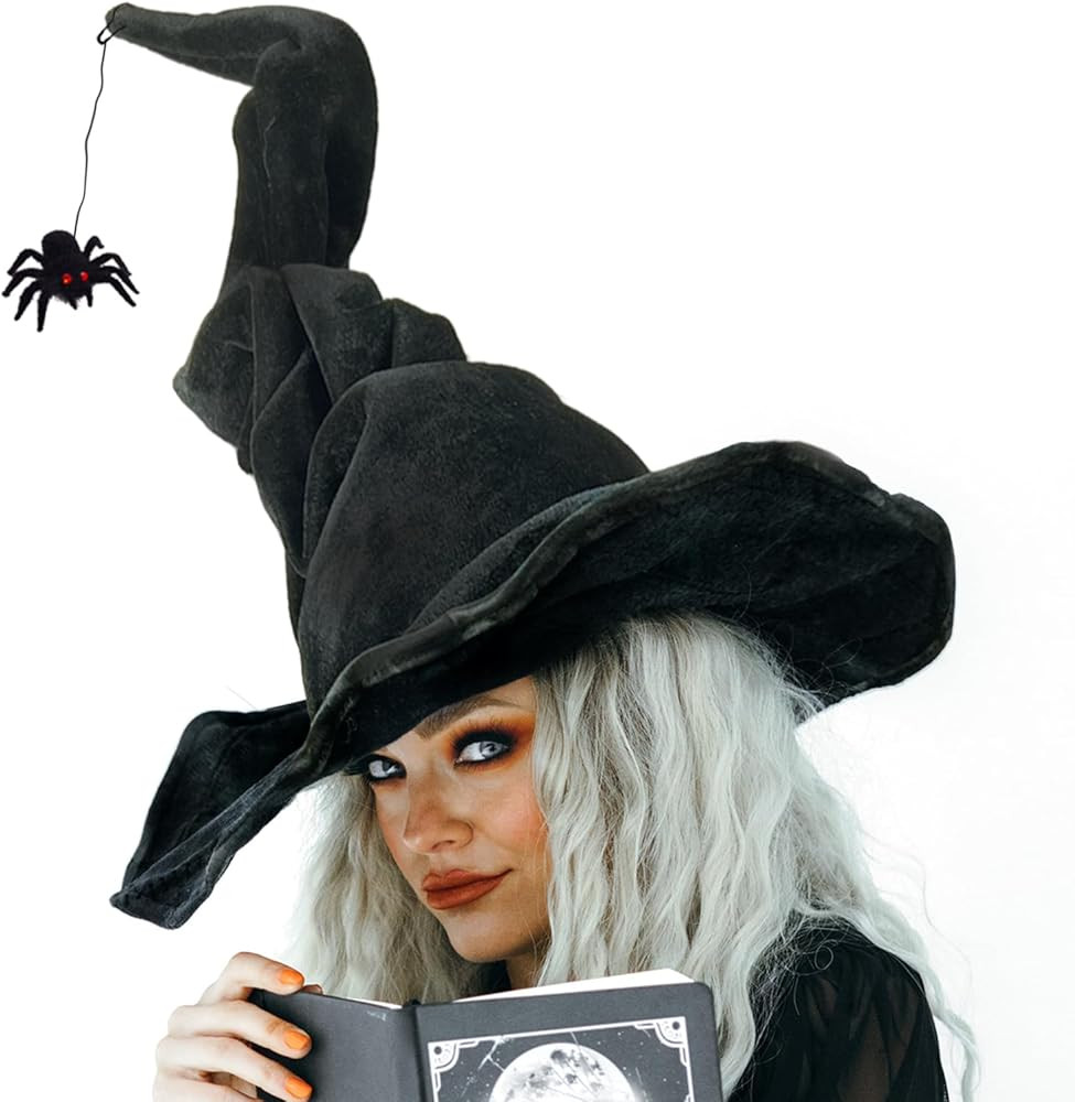 Halloween Witch Hat with Black Spider Witch Costume Accessories for Women Halloween Party Masquer... | Amazon (US)