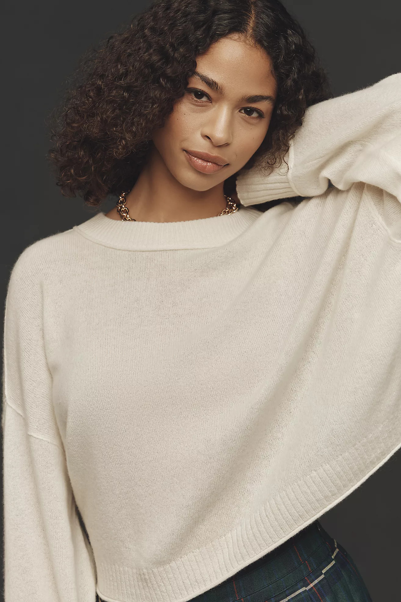 The Goldie Cashmere Long-Sleeve Crew-Neck Sweater | Anthropologie (US)