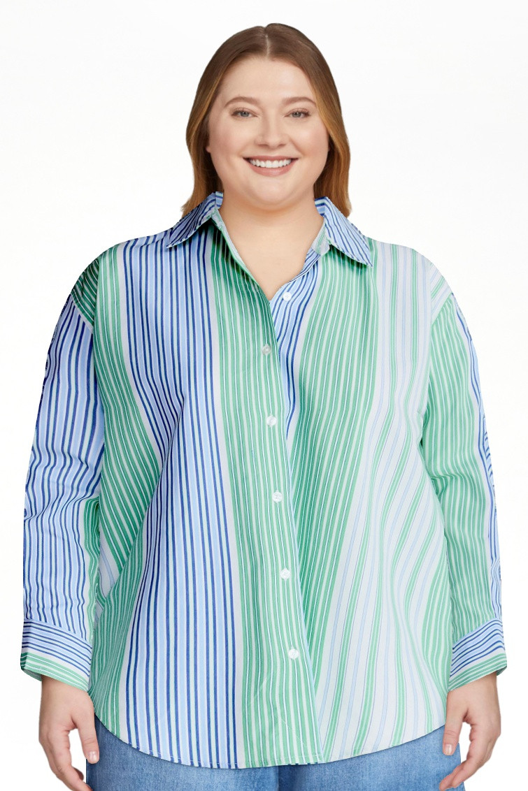 Free Assembly Women's and Women's Plus Relaxed Button Down Cotton Shirt with Long Sleeves, Sizes ... | Walmart (US)