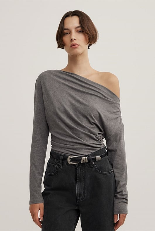 Asymmetric Draped Long Sleeve Top | Witchery (AU)
