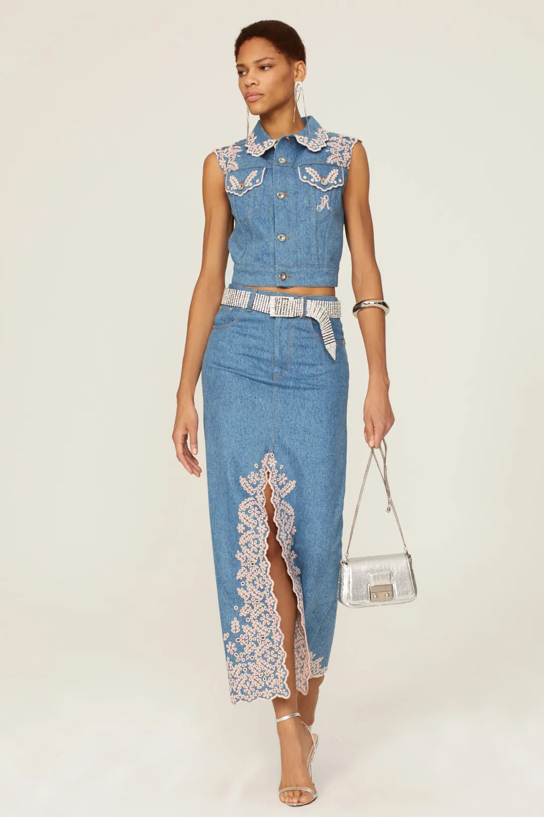 Lace Denim Vest | Rent the Runway