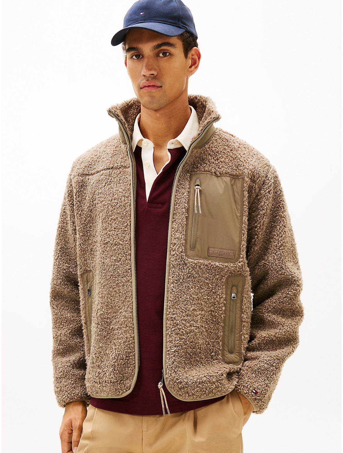 Tommy Hilfiger Men's Teddy Fleece Zip Sweatshirt - Beige - M | Tommy Hilfiger (US)