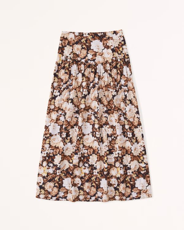 Drop-Waist Poplin Maxi Skirt | Abercrombie & Fitch (US)