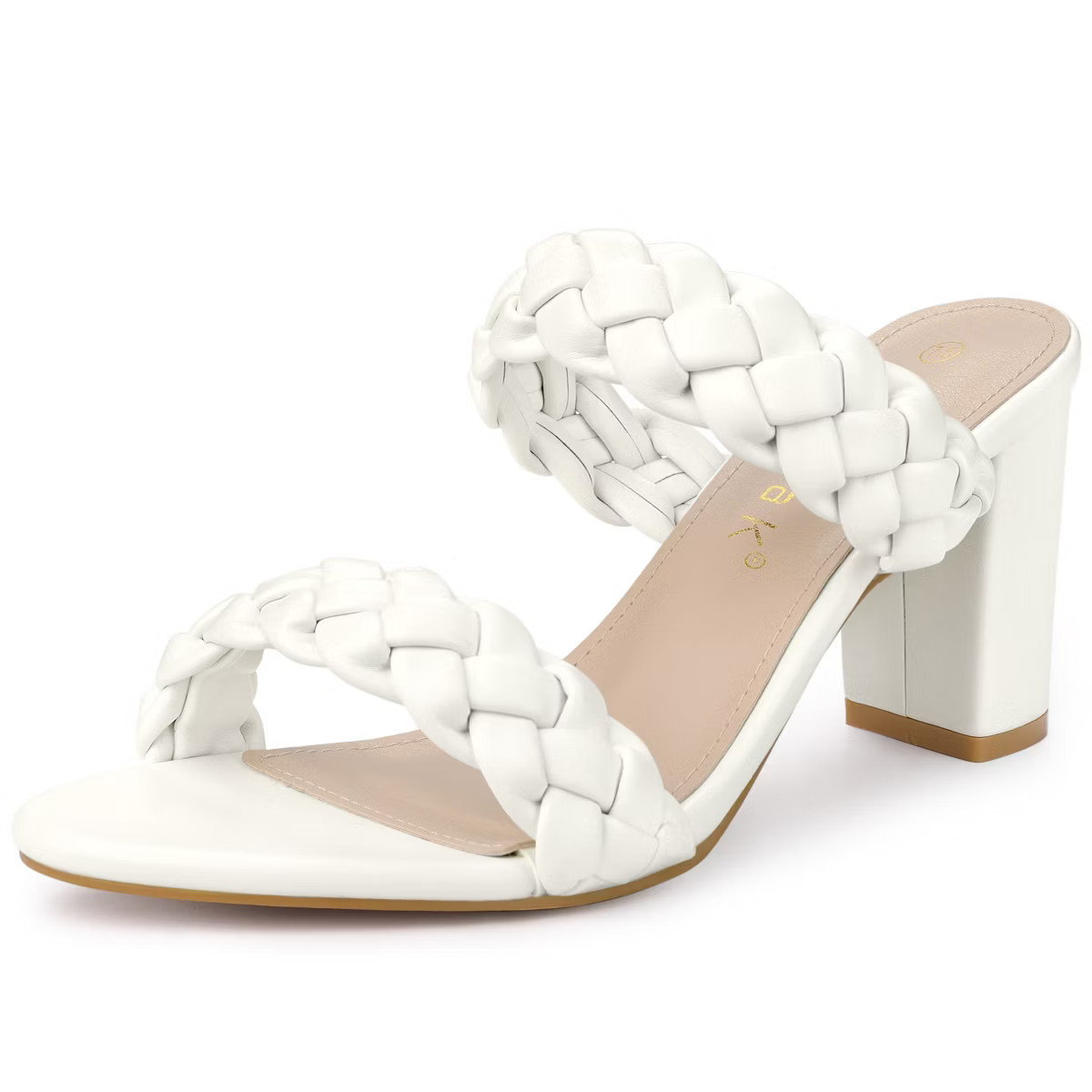 Allegra K Women's Braided Heeled Slip-on Chunky Heel Slide Sandals | Target
