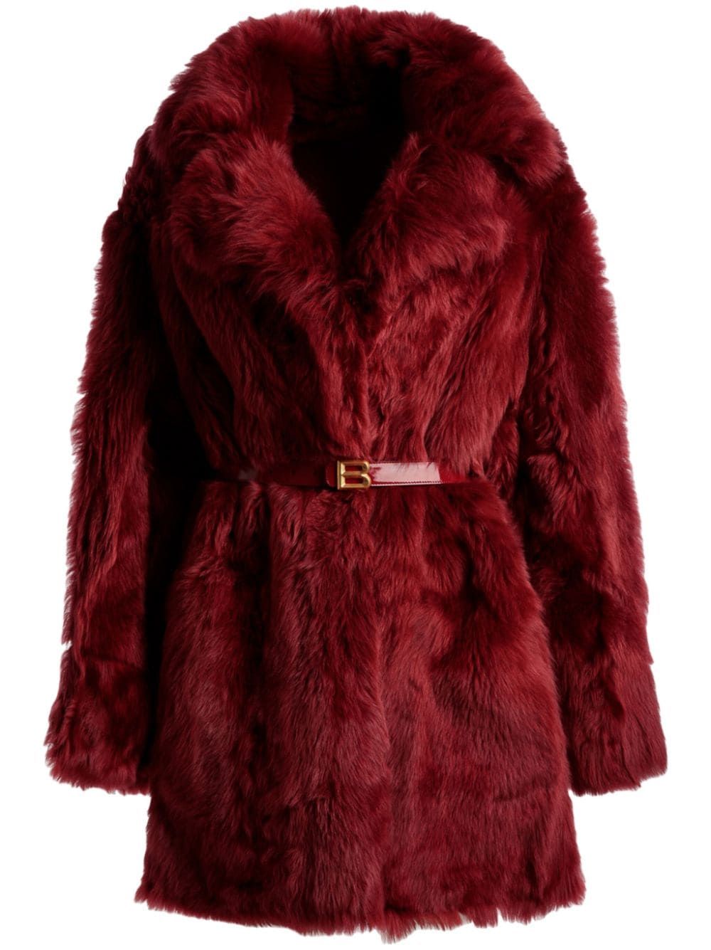 belted faux-fur coat | Farfetch Global
