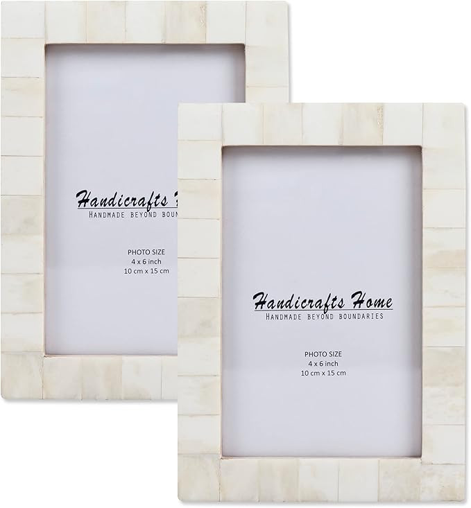 Handicrafts Home Photo Picture Frame - 4" x 6" White - Handmade Gift - Pack of 2 | Amazon (US)
