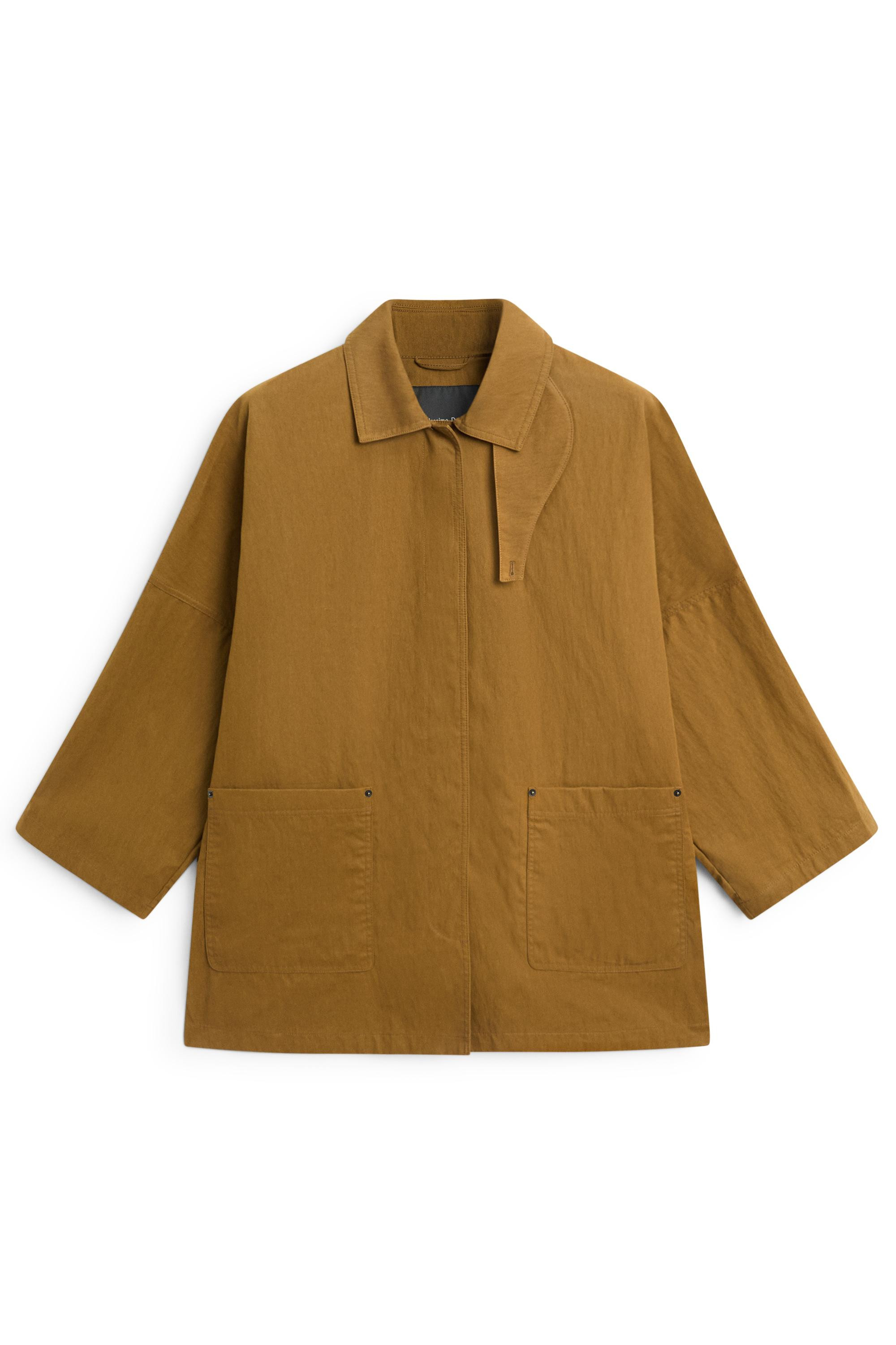 Button-tab cape jacket - 0-013 | Massimo Dutti UK