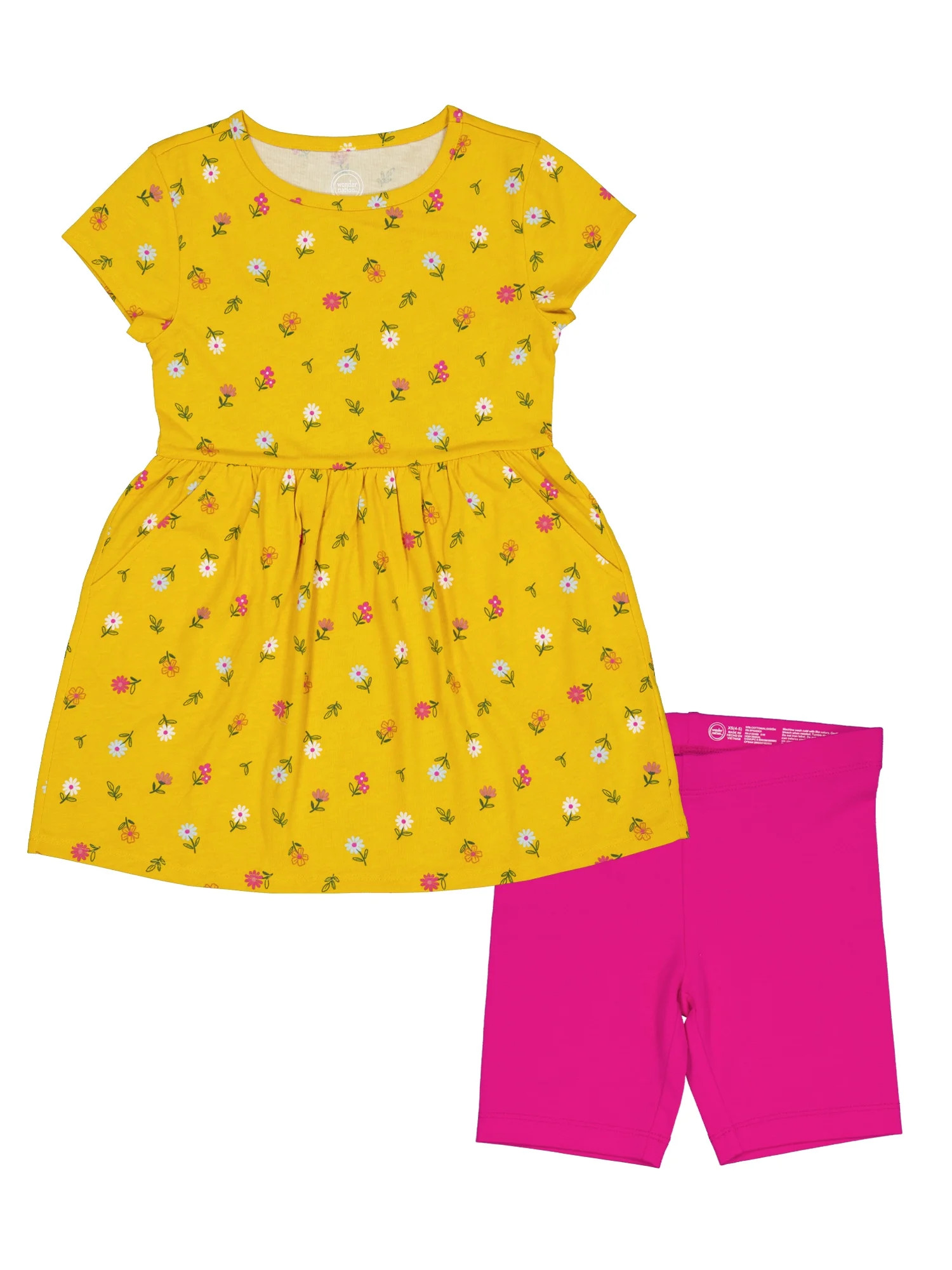 Wonder Nation Girls Dress and Biker Shorts Set, 2-Piece, Sizes 4-18 & Plus | Walmart (US)