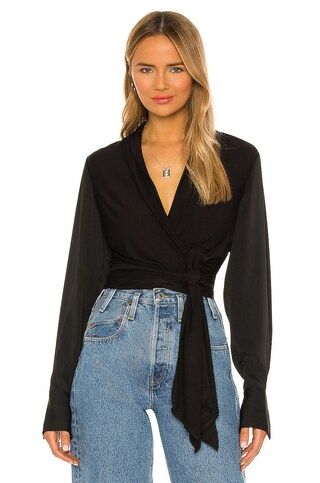 L'Academie the Jaclin Blouse in Black from Revolve.com | Revolve Clothing (Global)