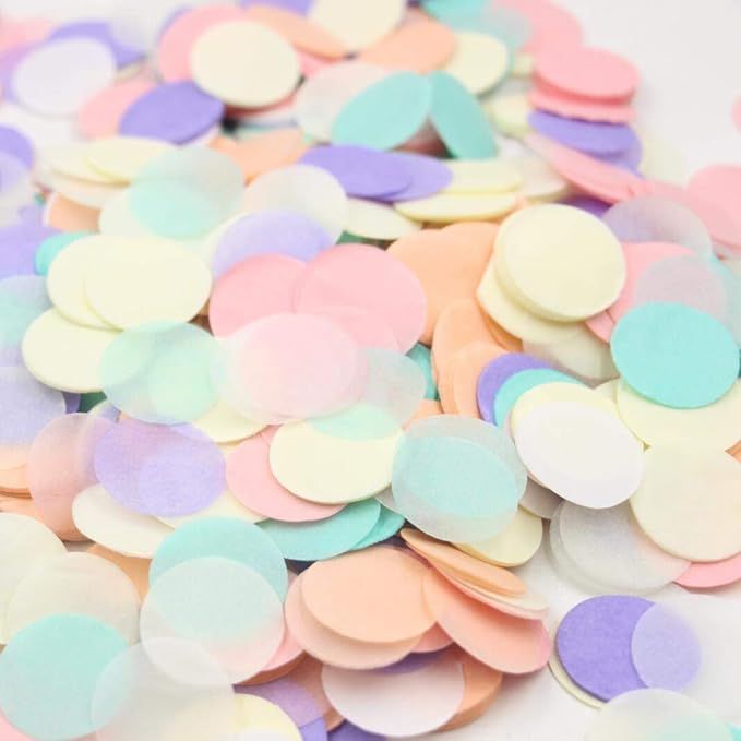 Mybbshower 1 Inch Pastel Tissue Paper Table Confetti Dots for Baby Shower Gender Reveal Birthday ... | Amazon (US)