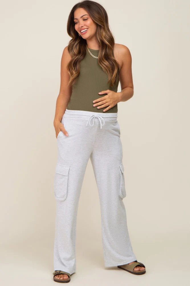Heather Grey Pocketed Maternity Sweatpants | PinkBlush Maternity