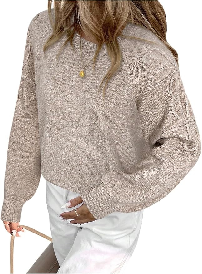 Verdusa Women Cozy Sweaters Long Sleeve Fall Sweaters Cute Sweater Trendy Pullovers Tops Winter C... | Amazon (US)