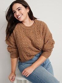 Heathered Cable-Knit Sweater for Women | Old Navy (CA)